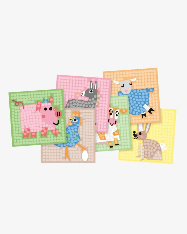 PLAYMAÏS Mosaic Farm cartes mosaïque 6 cartes ferme