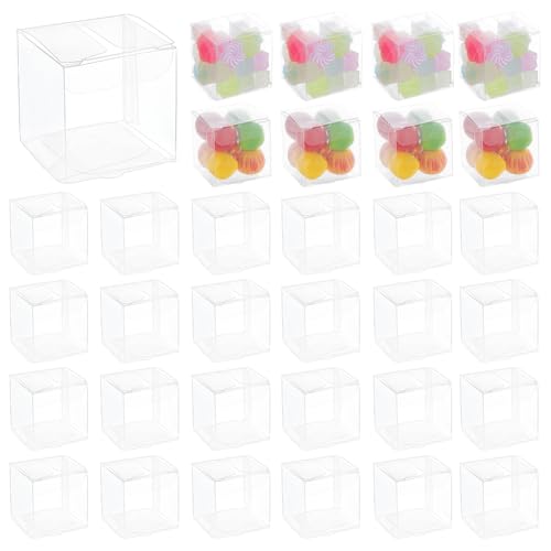 BENECREAT boîte cube transparente 4x4x4cm 120 pcs dragées