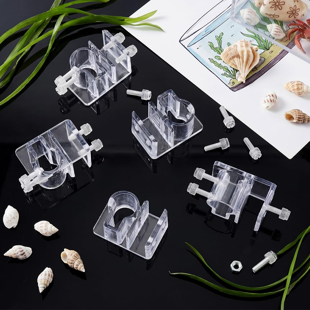 BENECREAT clips tuyau aquarium acrylique 6 pièces