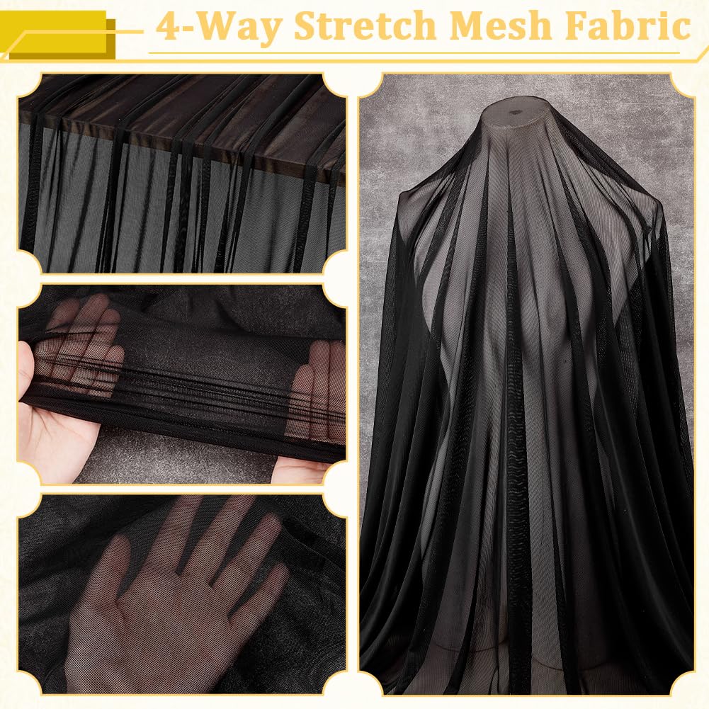 BENECREAT tissu maille extensible noir 5m x 1,65m