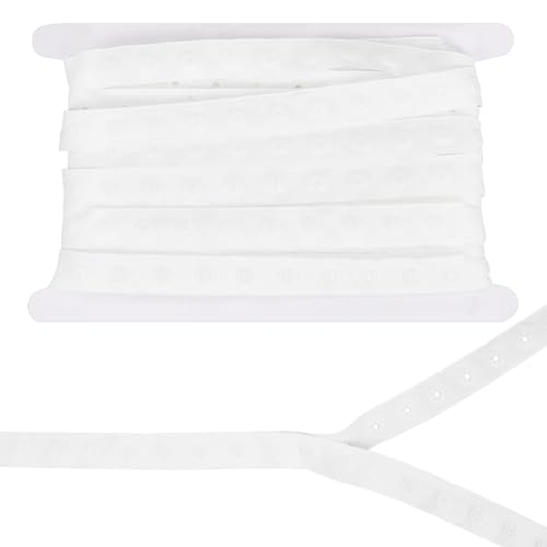 BENECREAT ruban boutons-pression blanc 4,57m 18mm