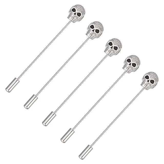BENECREAT Broche Tête de Mort Strass Platine 75 Pièces