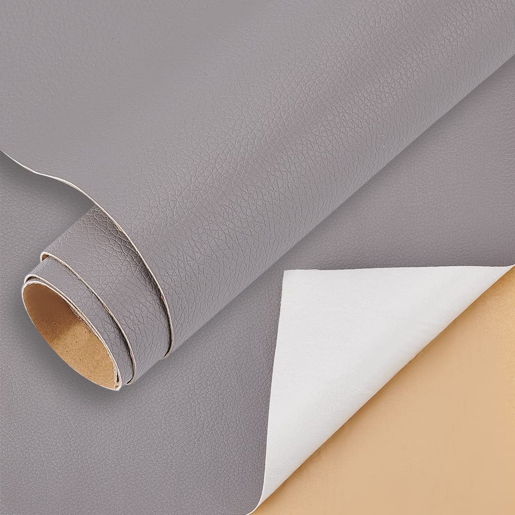 BENECREAT patch cuir autocollant gris 60x30 cm 0,8 mm