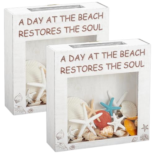 BENECREAT boîte souvenir blanche vitrine acrylique 2 pcs