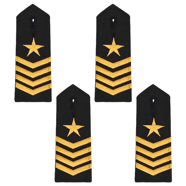 BENECREAT Épaulettes capitaine 4 étoiles doré 4 pcs
