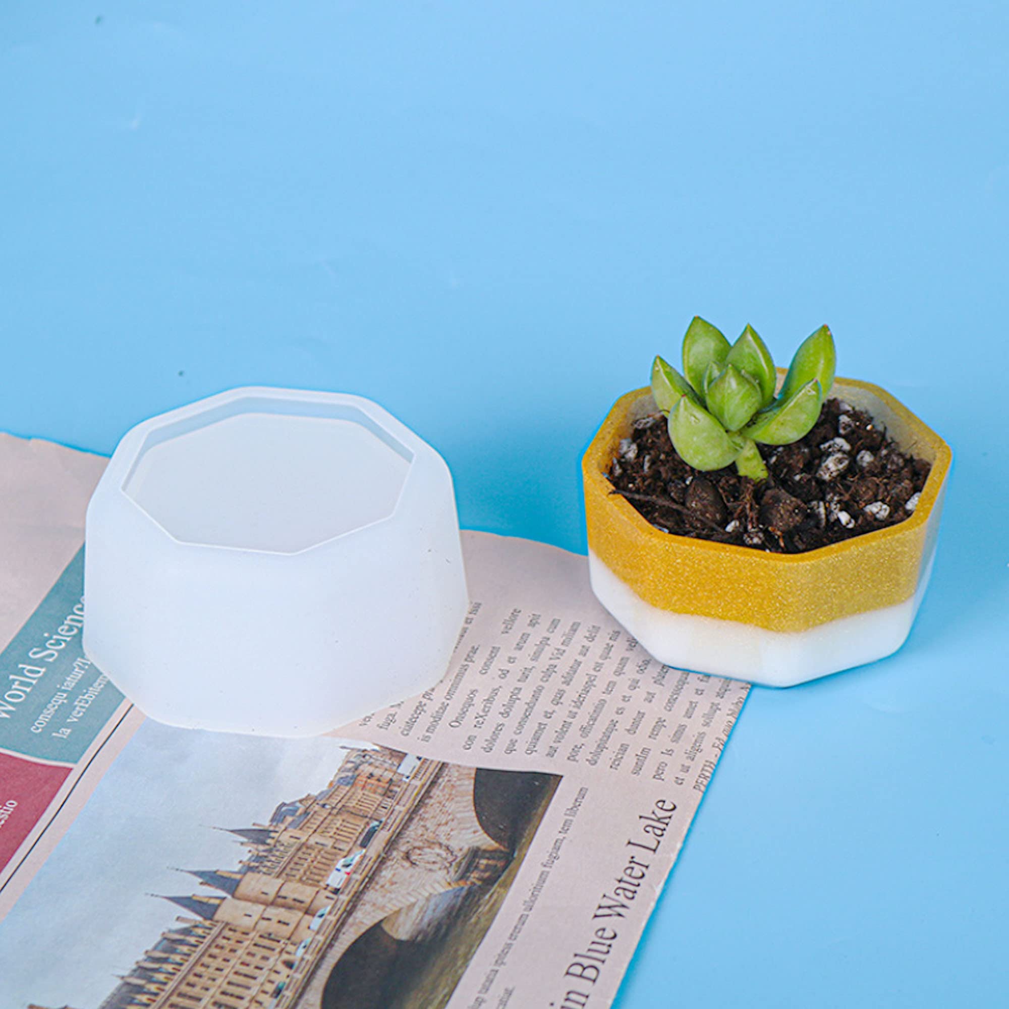 Cayway Style 7 moule silicone pot fleur kit 30 pièces paillettes