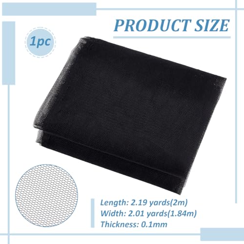 BENECREAT tissu maille tissu filet rigide noir 2 x 1,8 m