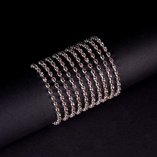 BENECREAT chaîne strass 3mm rose clair 9,14m