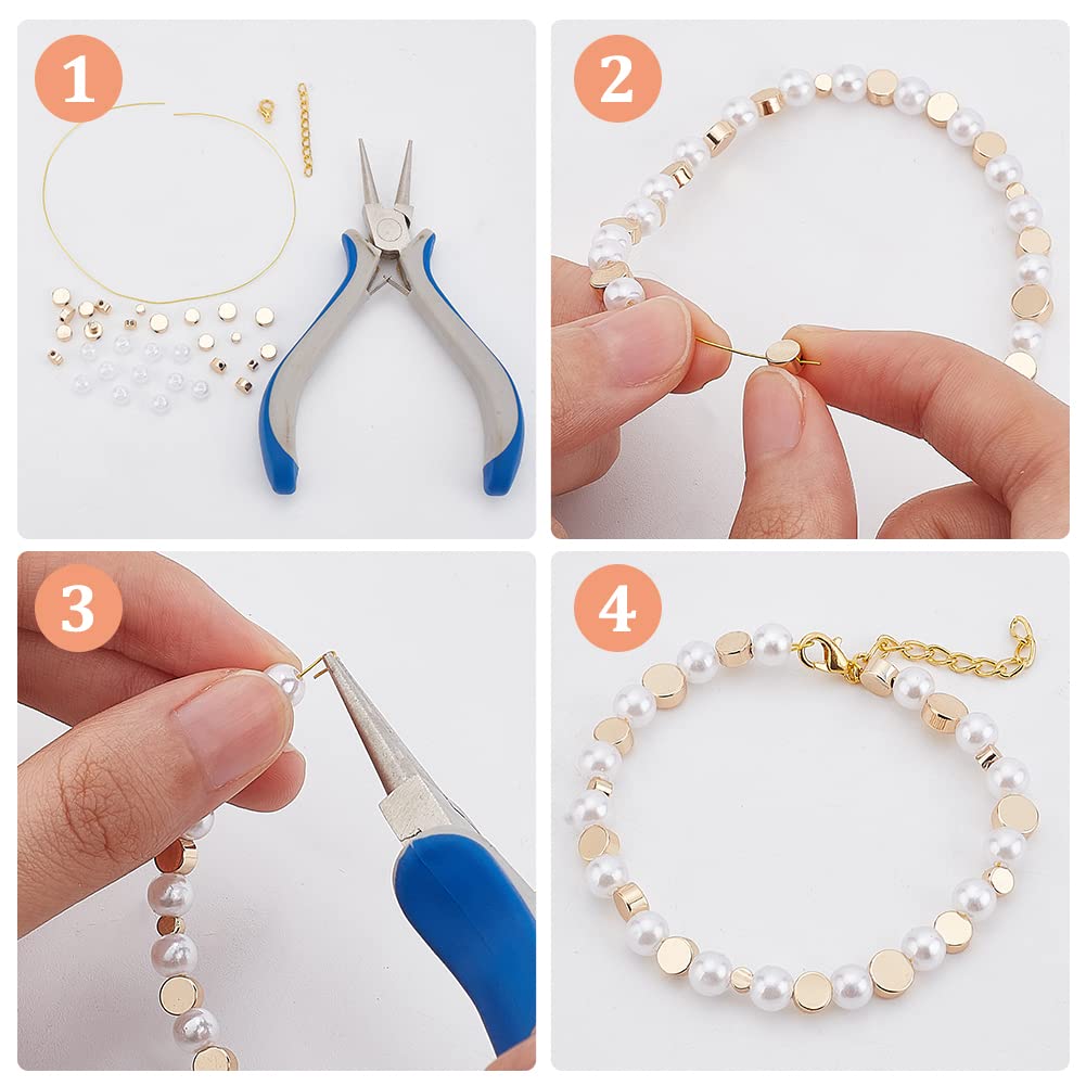 BENECREAT Perles Intercalaires Plaqué Or 14K 64 Pcs Rondes