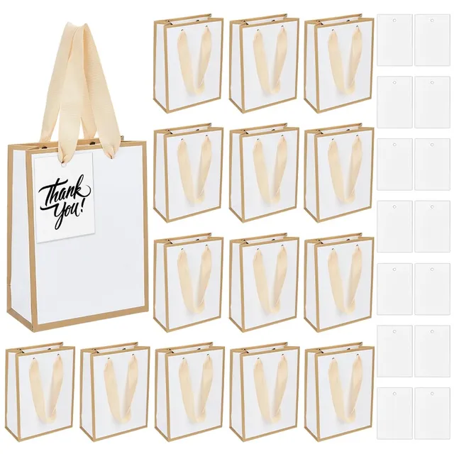 BENECREAT Mini Sacs Cadeau Goldenrod 12 cm avec Étiquettes x60