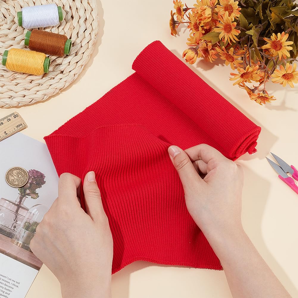 BENECREAT Tissu Côtelé Rouge Foncé 100x17,5 cm Polyester