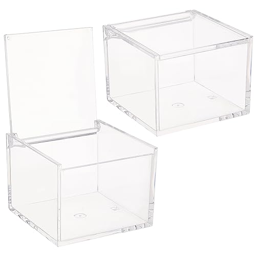 BENECREAT Boîte Acrylique Couvercle 8x8x6cm Lot de 2