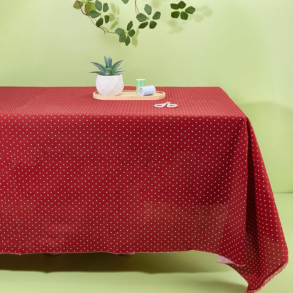 BENECREAT tissu coton à pois rouge foncé 1x1,45m doux
