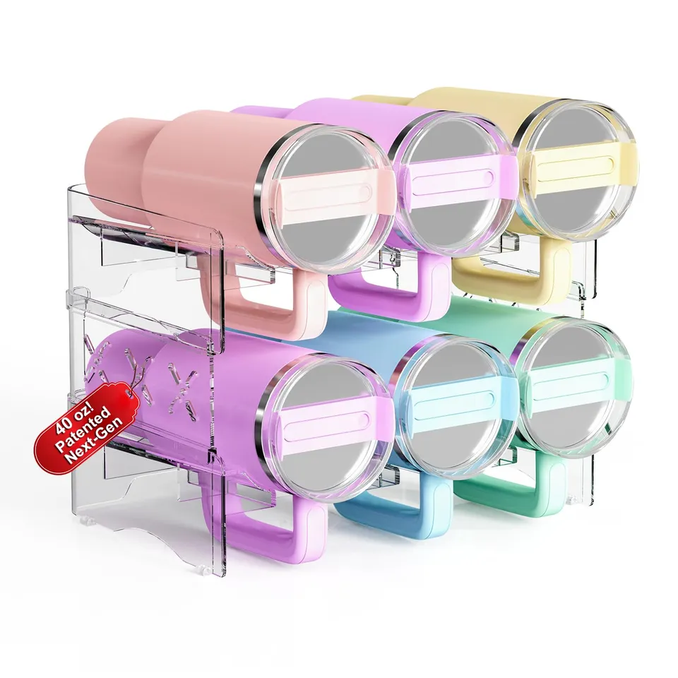 JYPS Porte-bouteilles empilable 2 niveaux 6 bouteilles transparent