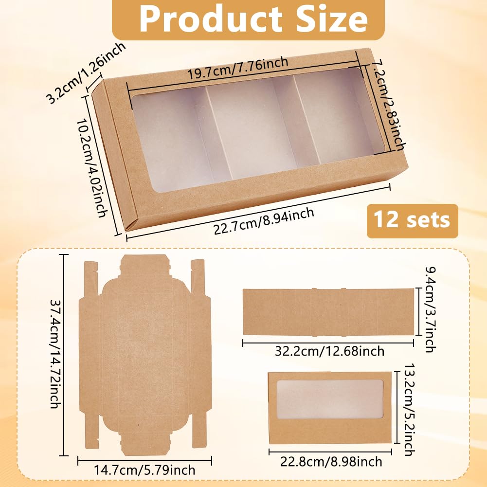 BENECREAT boîtes savon kraft 3 compartiments fenêtre lot 12
