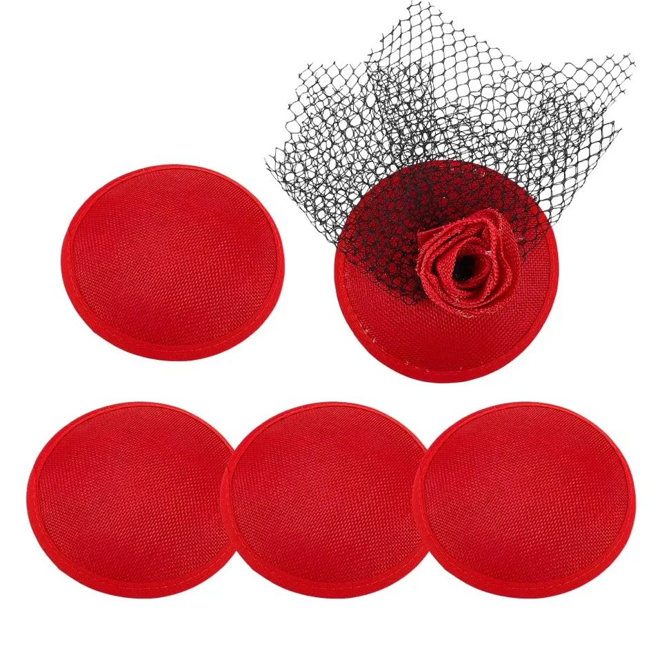 BENECREAT bases fascinator rondes brique de feu 12,8 cm lot 4