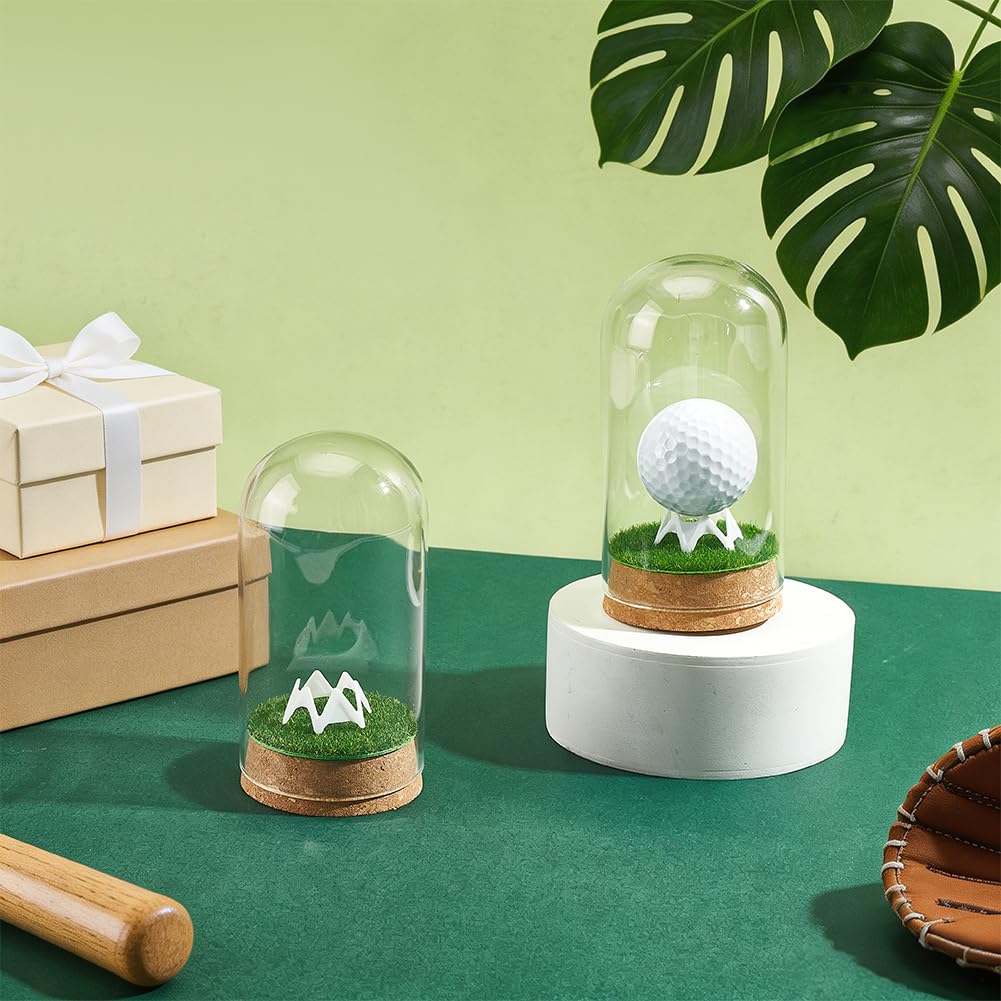 BENECREAT vitrine balle golf verre dôme liège lot 2