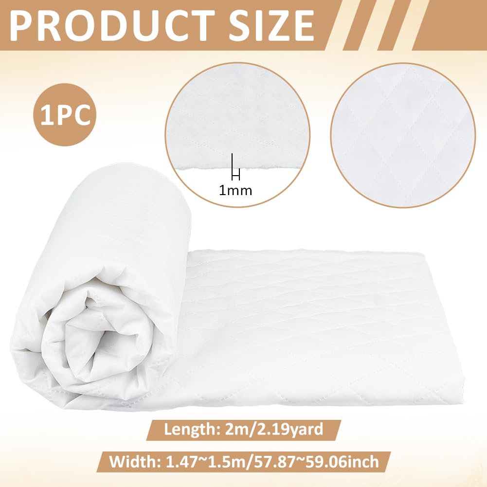 BENECREAT tissu ouatine matelassé blanc 2m polyester