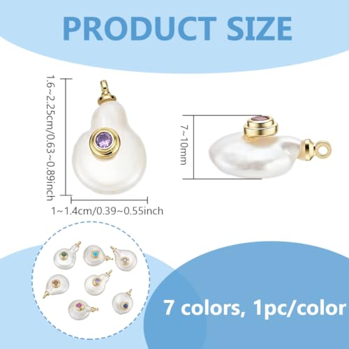 BENECREAT Pendentif Perle Baroque Doré 18K Lot de 7