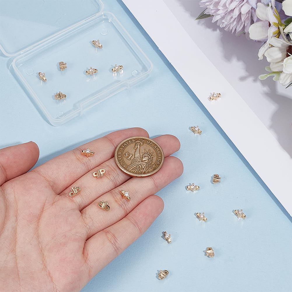 BENECREAT Connecteur Zircone die perle laiton doré 20 pcs