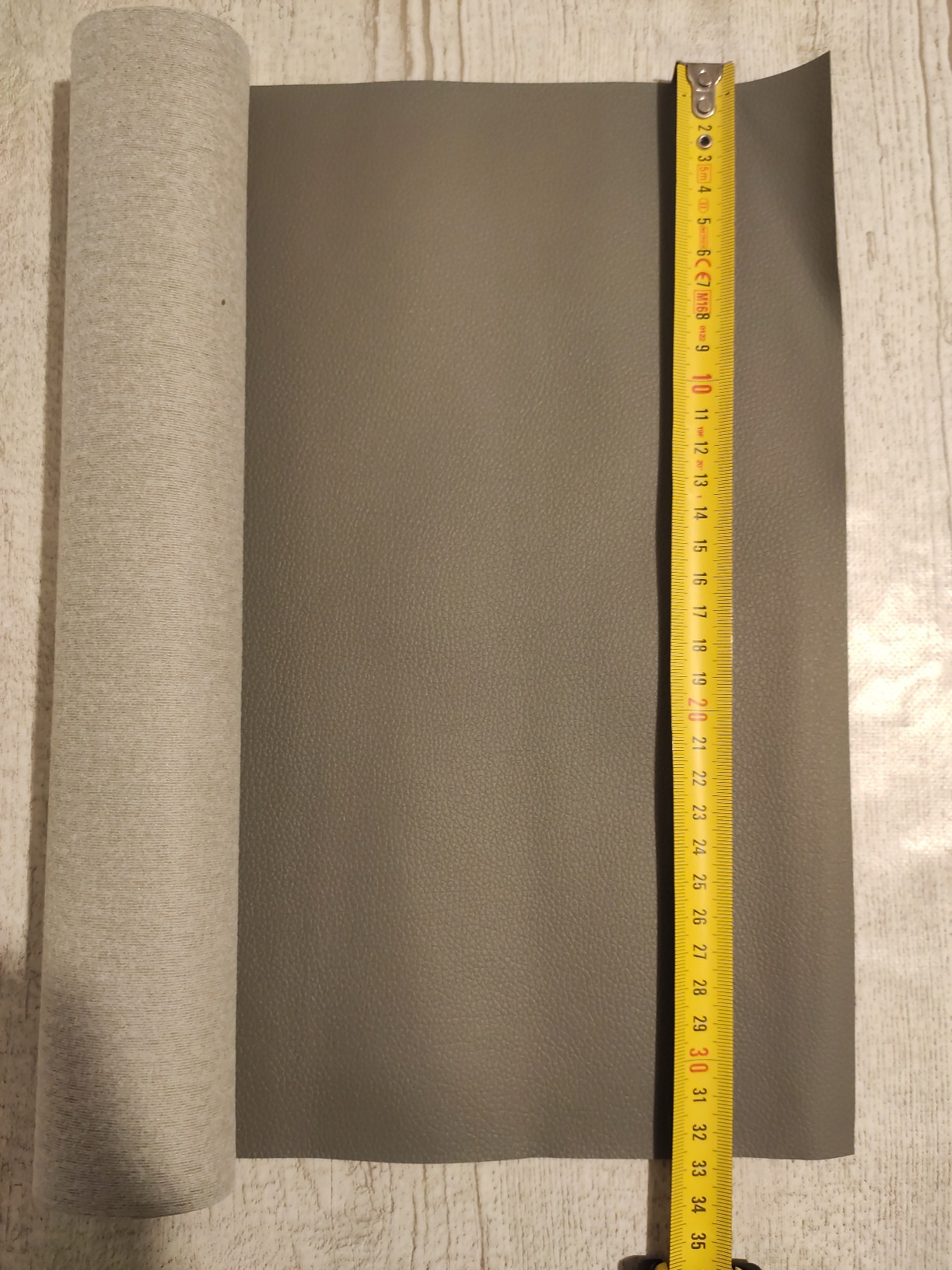 BENECREAT tissu simili cuir blanc 33x140cm litchi