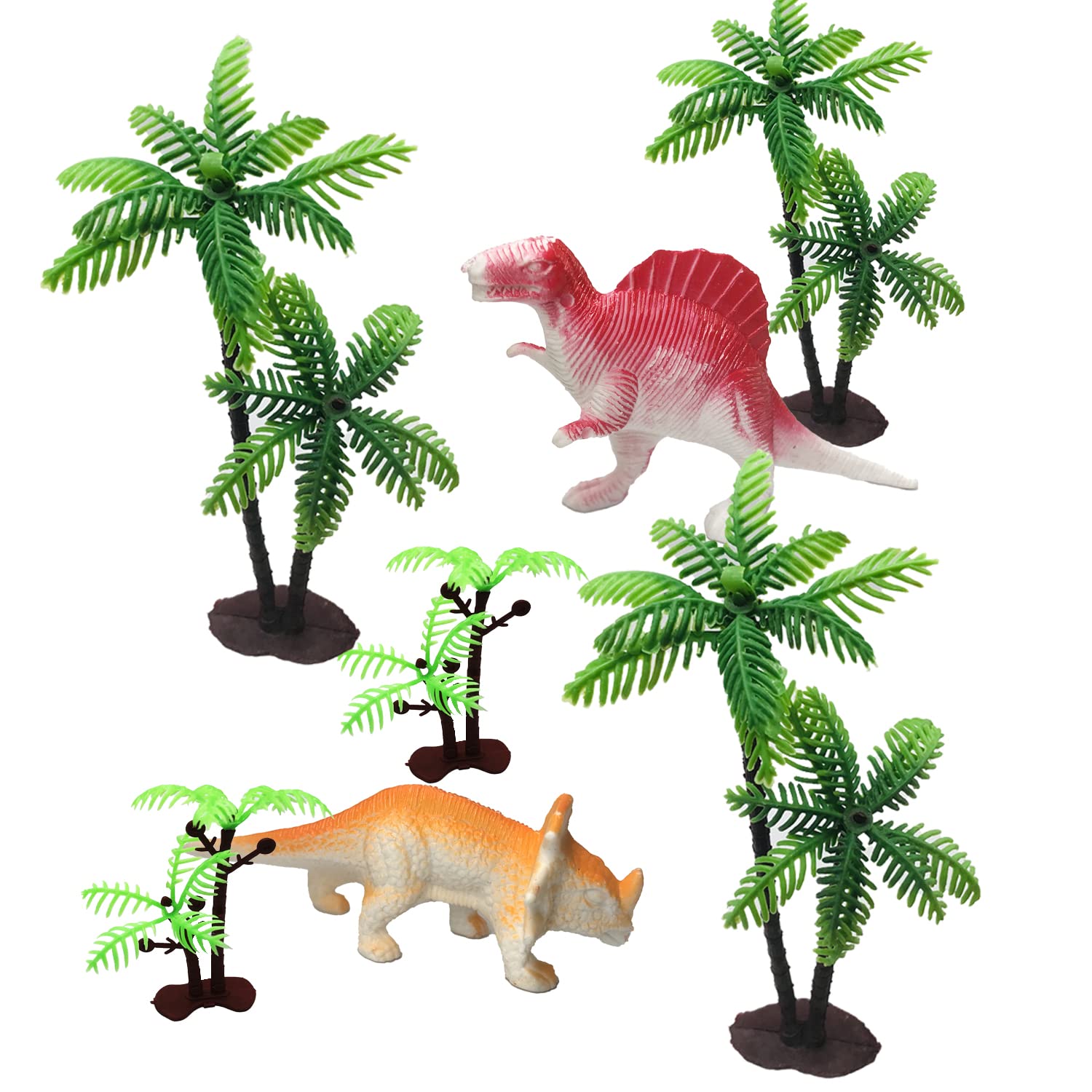 Cayway Arbres miniatures + dinosaures plastique 36 pcs 6-10cm