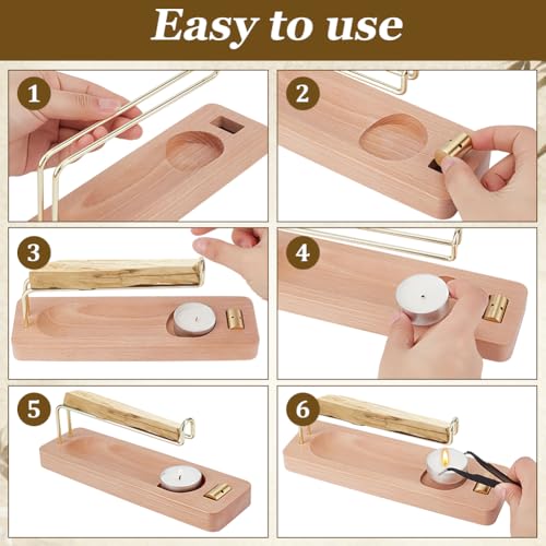 BENECREAT Porte-Encens Bois 4 en 1 220mm Palo Santo