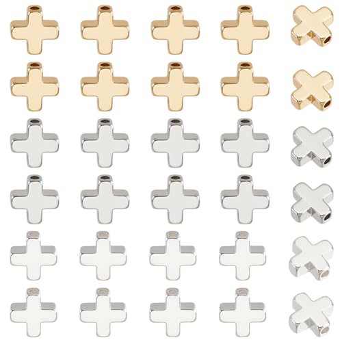BENECREAT perles intercalaires croisées métal x30 doré