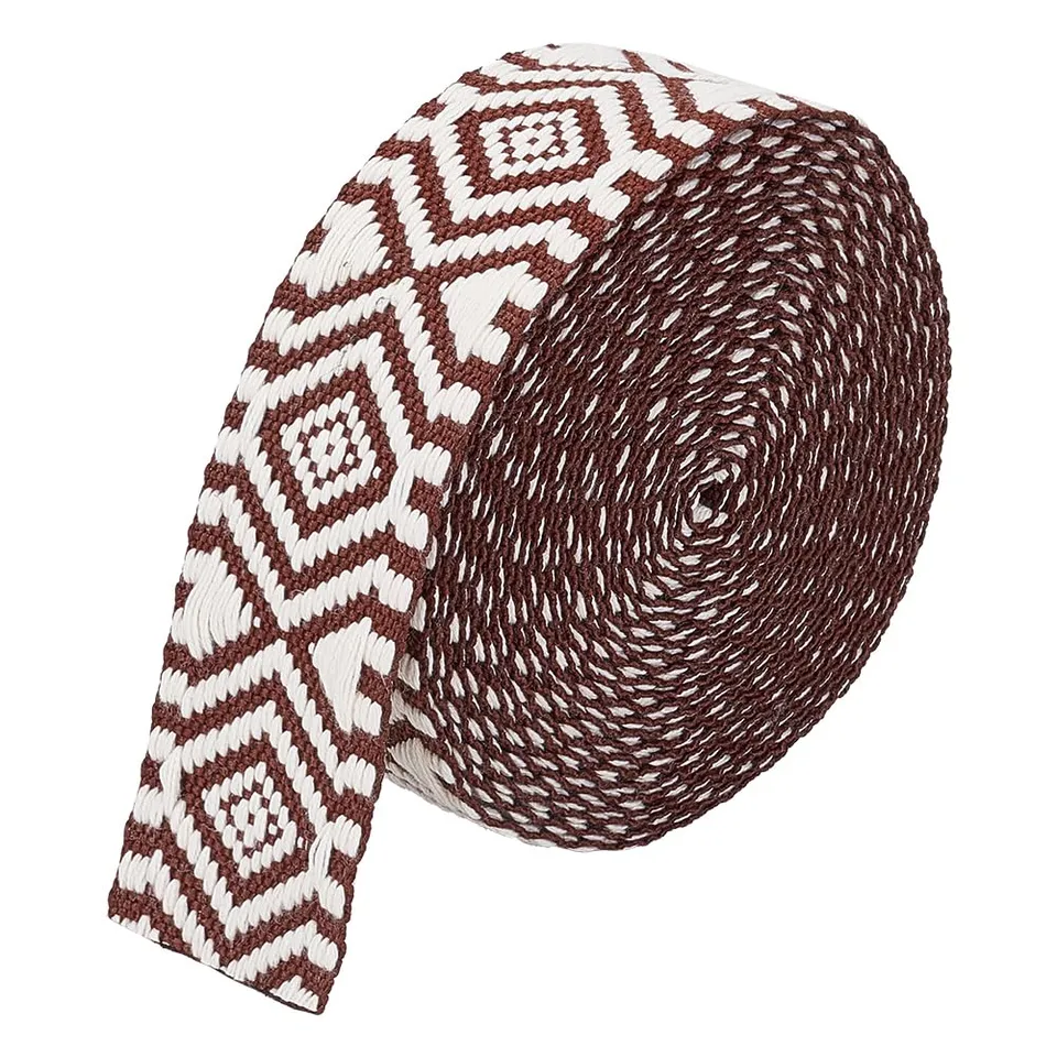 BENECREAT Sangle jacquard brun coco 38 mm 4,5 m