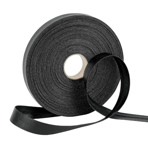 BENECREAT Ruban Biais Simili Cuir Noir 21mm 23m