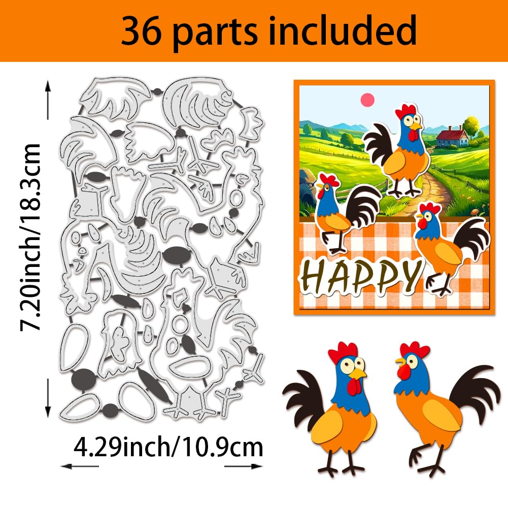 BENECREAT dies coqs cartoon 183x109 mm acier