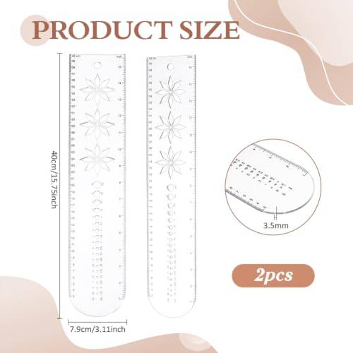 BENECREAT Règle chaussette acrylique 40cm transparent lot de 2