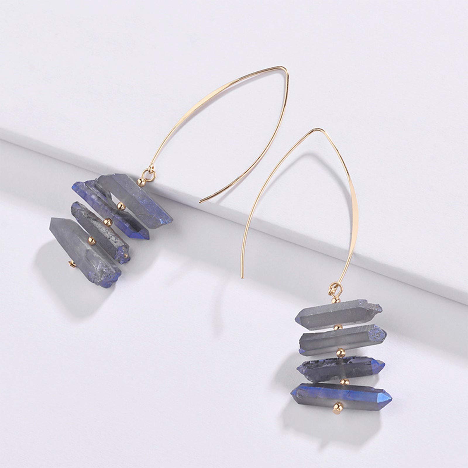 BENECREAT Crochets Boucles d'Oreilles Type 6 Plaqué Or 18K