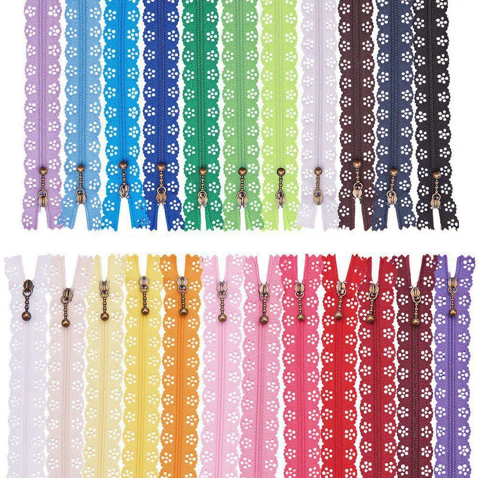 BENECREAT fermetures éclair dentelle nylon 40 cm 48 pcs