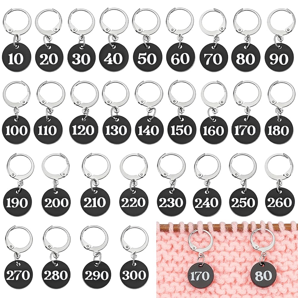 BENECREAT marqueurs points crochet numérotés blanc x30