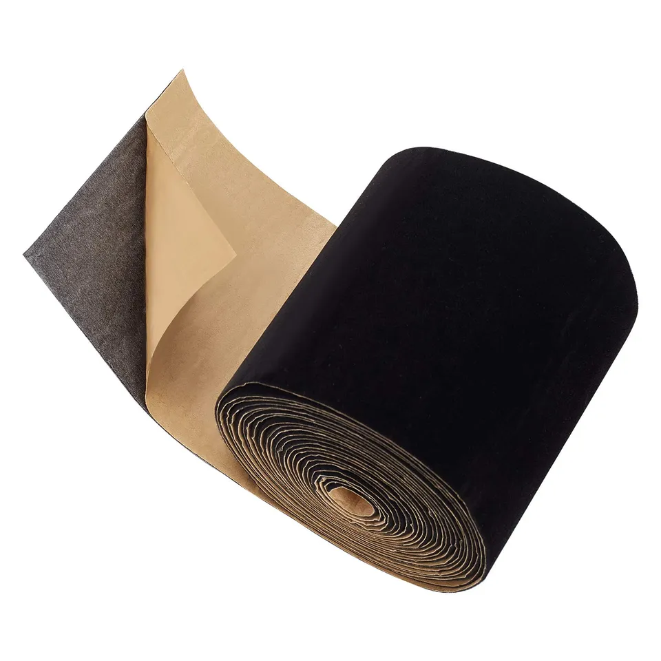 BENECREAT 2 rouleaux velours adhésif noir 4 m x 10 cm