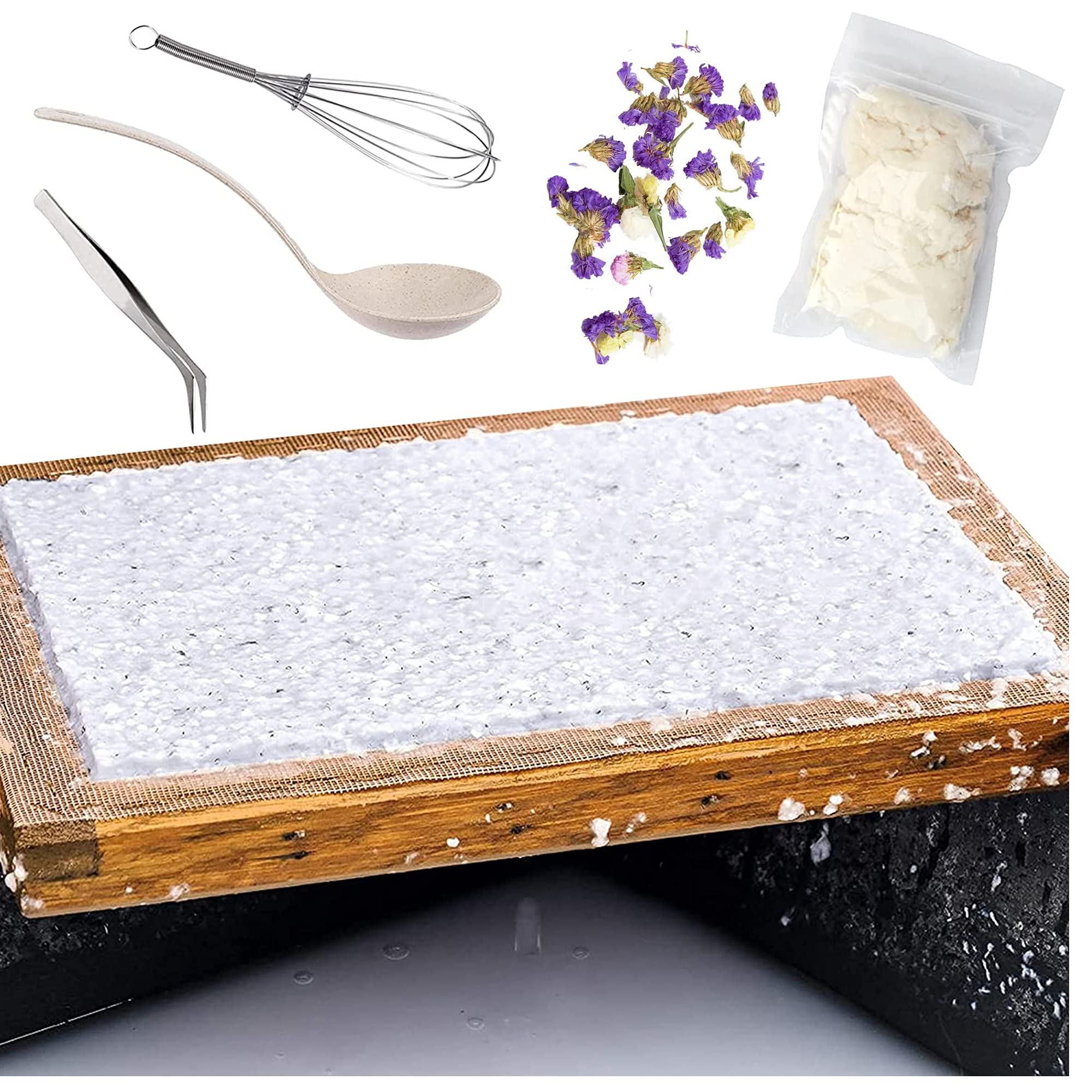 Cayway Kit Fabrication Papier 11 pcs 5 cadres fleurs séchées