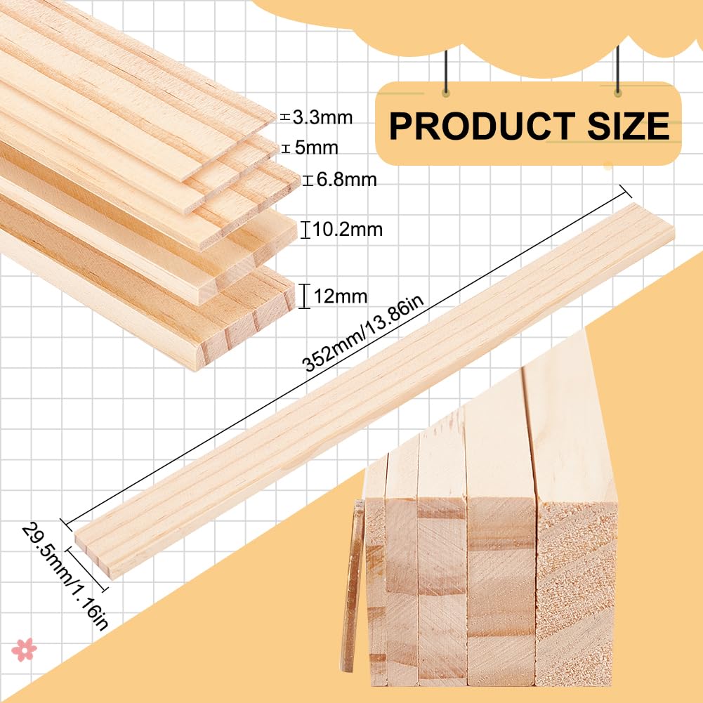 BENECREAT Guides Épaisseur Argile Poterie 10pcs 5 Tailles Bois