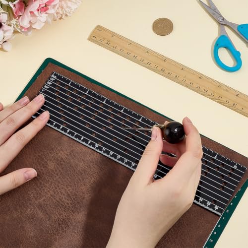 BENECREAT Guide Perçage Corset Acrylique Noir 27x6,7cm 5mm