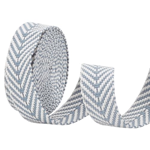 BENECREAT Sangle Jacquard Flèche Bleu Clair 38 mm 4,6 m