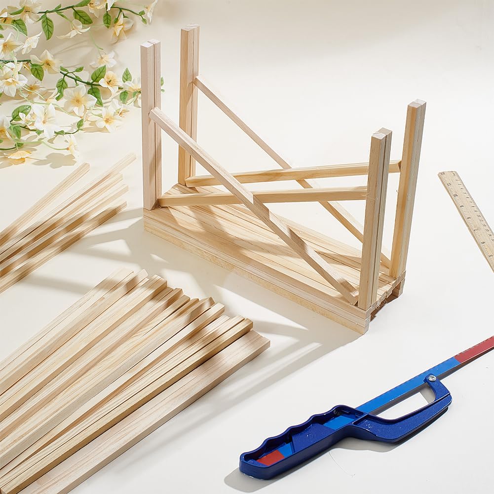 BENECREAT tige bois pin carrée 300x8mm lot de 50