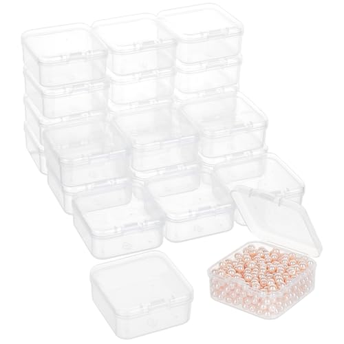 BENECREAT Mini Boîtes Perles Plastique Transparent 70pcs 4,5cm
