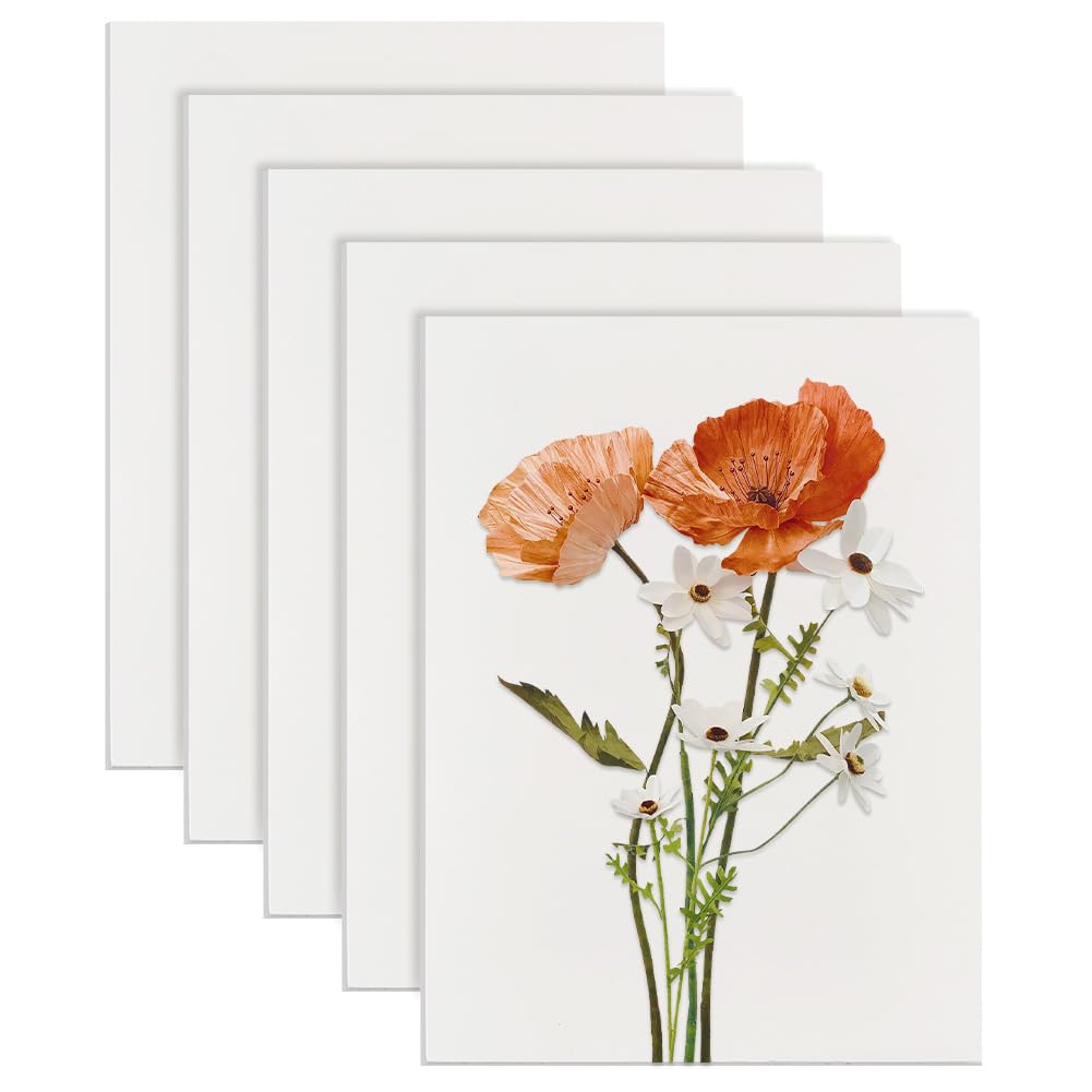 BENECREAT Papier Buvard Pressage Fleurs 5pcs 266x266mm