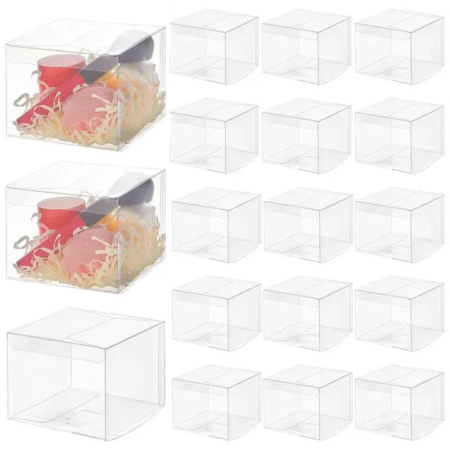 BENECREAT boîte PVC transparente 10x10x8cm 20 pcs cadeau