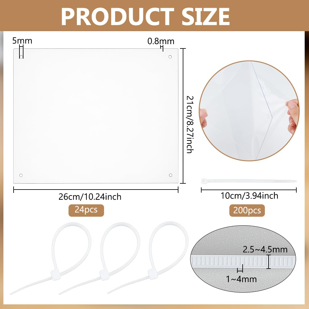 BENECREAT Protège-Bords Cage PVC Transparent 260x210mm Lot 24