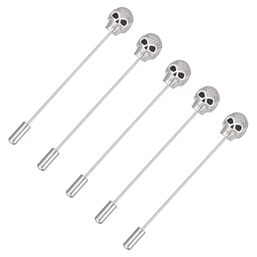 BENECREAT Broche Tête de Mort Strass Platine 75 Pièces