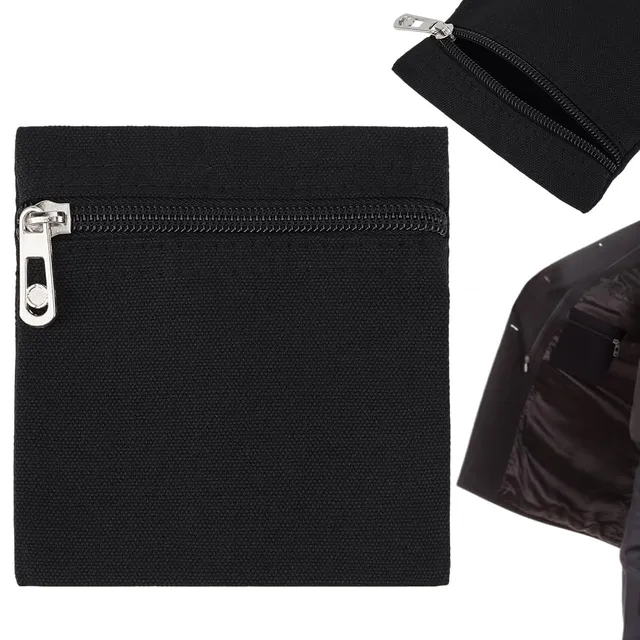 BENECREAT poches zip à coudre toile noire 12,5 cm lot 2