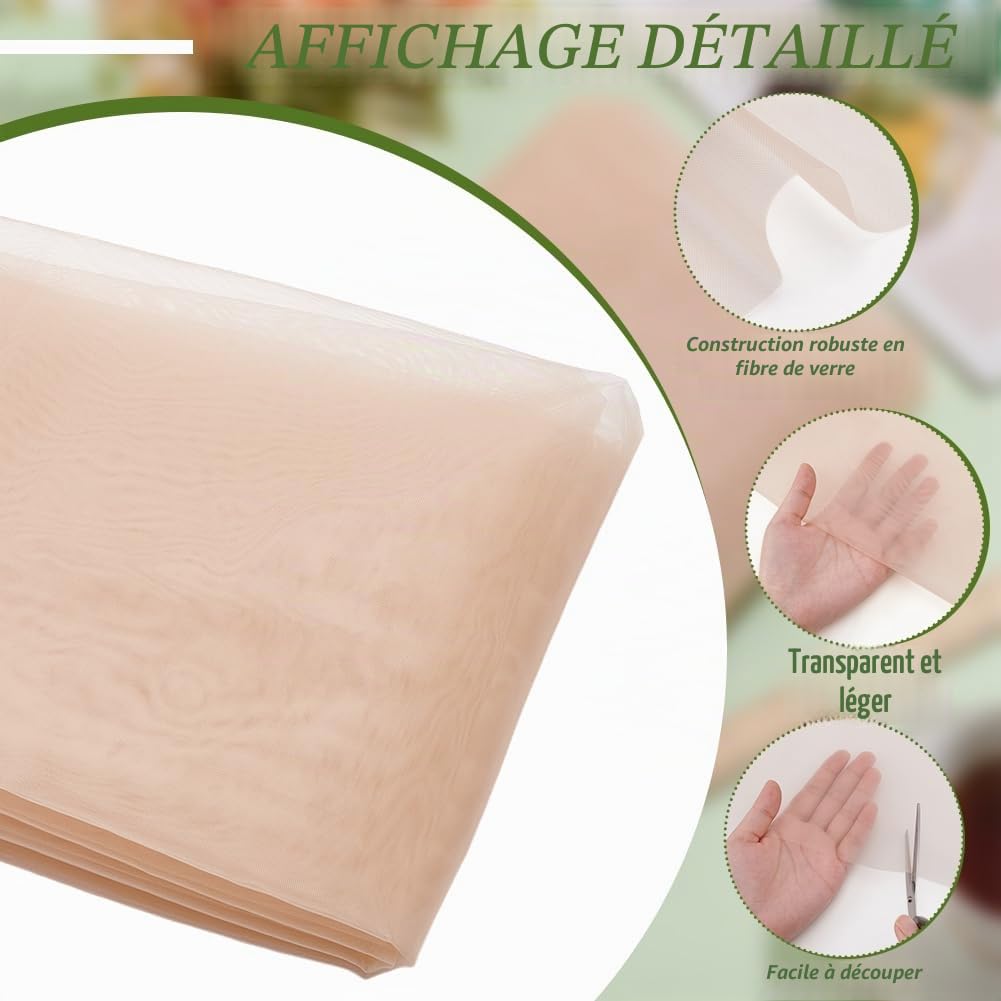 BENECREAT Tissu Corset tulle polyester saumon foncé 1x152 cm