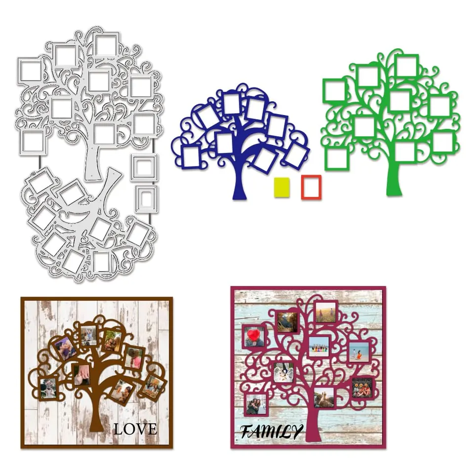 BENECREAT Matrices Découpe Arbre Généalogique 18,8x10,8 cm Acier