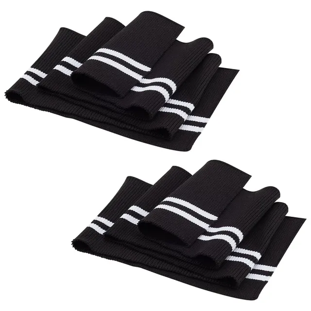 BENECREAT Bord Côte Tricot Rayures Noires 14x95 cm 2 pcs